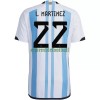 Maillot de Supporter Argentine L. MARTINEZ 22 Domicile Coupe du Monde 2022 Pour Homme